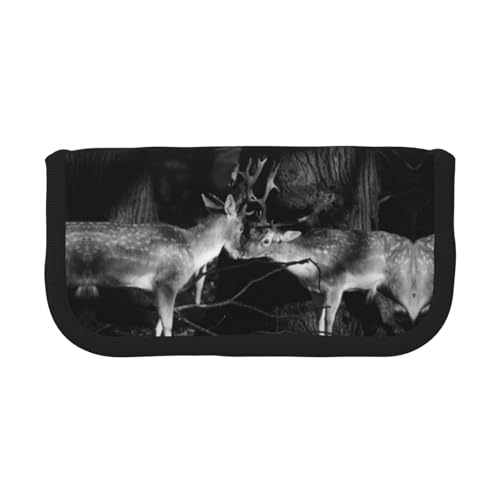 DNBCLEZK Großes Federmäppchen aus Segeltuch mit schwarzem Rand, Mehrzweck-Make-up-Tasche, Organizer, doppelter Reißverschluss (19 x 9 x 5 cm) von DNBCLEZK