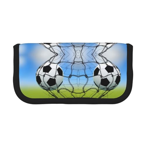 DNBCLEZK Großes Federmäppchen aus Segeltuch mit schwarzem Rand, Mehrzweck-Make-up-Tasche, Organizer, doppelter Reißverschluss (19 x 9 x 5 cm) von DNBCLEZK