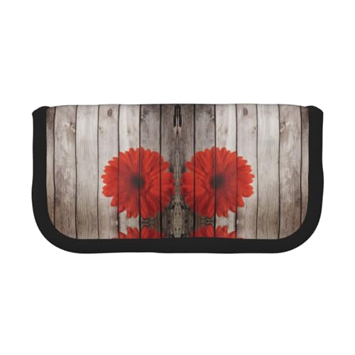 DNBCLEZK Großes Federmäppchen aus Segeltuch mit schwarzem Rand, Mehrzweck-Make-up-Tasche, Organizer, doppelter Reißverschluss (19 x 9 x 5 cm) von DNBCLEZK