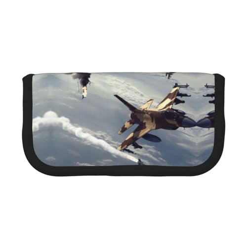 DNBCLEZK Großes Federmäppchen aus Segeltuch mit schwarzem Rand, Mehrzweck-Make-up-Tasche, Organizer, doppelter Reißverschluss (19 x 9 x 5 cm) von DNBCLEZK