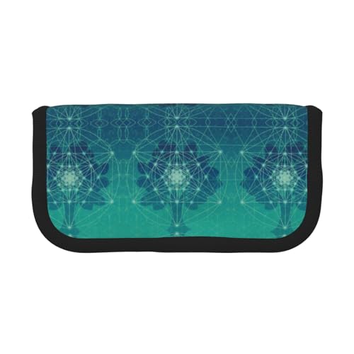 DNBCLEZK Großes Federmäppchen aus Segeltuch mit schwarzem Rand, Mehrzweck-Make-up-Tasche, Organizer, doppelter Reißverschluss (19 x 9 x 5 cm) von DNBCLEZK