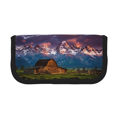 DNBCLEZK Großes Federmäppchen aus Segeltuch mit schwarzem Rand, Mehrzweck-Make-up-Tasche, Organizer, doppelter Reißverschluss (19 x 9 x 5 cm) von DNBCLEZK