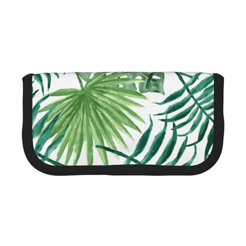 DNBCLEZK Großes Federmäppchen aus Segeltuch mit schwarzem Rand, Mehrzweck-Make-up-Tasche, Organizer, doppelter Reißverschluss (19 x 9 x 5 cm) von DNBCLEZK