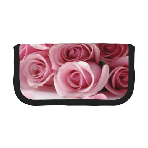 DNBCLEZK Großes Federmäppchen aus Segeltuch mit schwarzem Rand, Mehrzweck-Make-up-Tasche, Organizer, doppelter Reißverschluss (19 x 9 x 5 cm) von DNBCLEZK