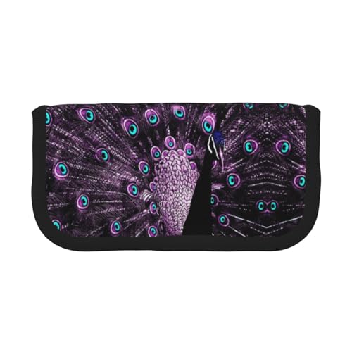 DNBCLEZK Großes Federmäppchen aus Segeltuch mit schwarzem Rand, Mehrzweck-Make-up-Tasche, Organizer, doppelter Reißverschluss (19 x 9 x 5 cm) von DNBCLEZK