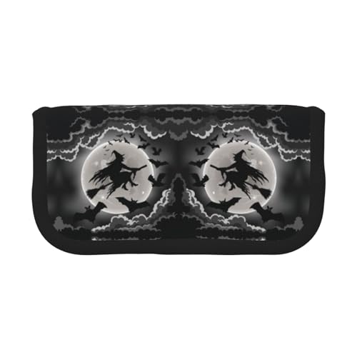 DNBCLEZK Großes Federmäppchen aus Segeltuch mit schwarzem Rand, Mehrzweck-Make-up-Tasche, Organizer, doppelter Reißverschluss (19 x 9 x 5 cm) von DNBCLEZK