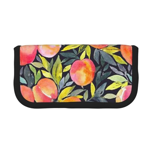 DNBCLEZK Großes Federmäppchen aus Segeltuch mit schwarzem Rand, Mehrzweck-Make-up-Tasche, Organizer, doppelter Reißverschluss (19 x 9 x 5 cm) von DNBCLEZK