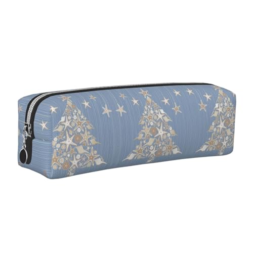 DNBCLEZK Muschel-Weihnachts-Federmäppchen, niedlicher Leder-Federmäppchen, hochwertiger glatter Reißverschluss, langlebiger Metallabzieher, Volldruck, Designer-Schreibwaren-Organizer für Schule, Büro von DNBCLEZK