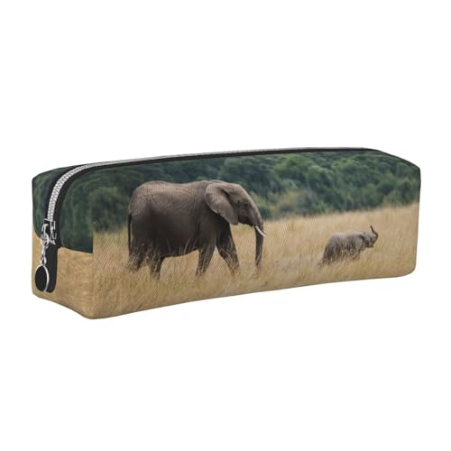 DNBCLEZK Niedliches Leder-Federmäppchen, hochwertiger glatter Reißverschluss, langlebiger Metallabzieher, Designer-Schreibwaren-Organizer für Schule, Büro, silber, Einheitsgröße von DNBCLEZK