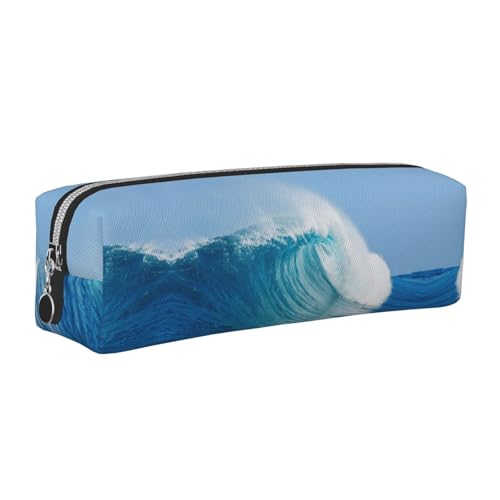 DNBCLEZK Niedliches Leder-Federmäppchen, hochwertiger glatter Reißverschluss, langlebiger Metallabzieher, Designer-Schreibwaren-Organizer für Schule, Büro, silber, Einheitsgröße von DNBCLEZK