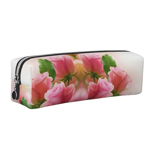 DNBCLEZK Niedliches Leder-Federmäppchen, hochwertiger glatter Reißverschluss, langlebiger Metallabzieher, Designer-Schreibwaren-Organizer für Schule, Büro, silber, Einheitsgröße von DNBCLEZK