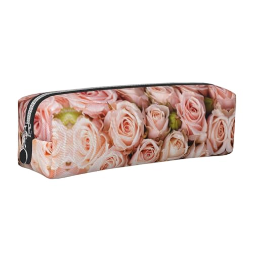 DNBCLEZK Niedliches Leder-Federmäppchen, hochwertiger glatter Reißverschluss, langlebiger Metallabzieher, Designer-Schreibwaren-Organizer für Schule, Büro, silber, Einheitsgröße von DNBCLEZK