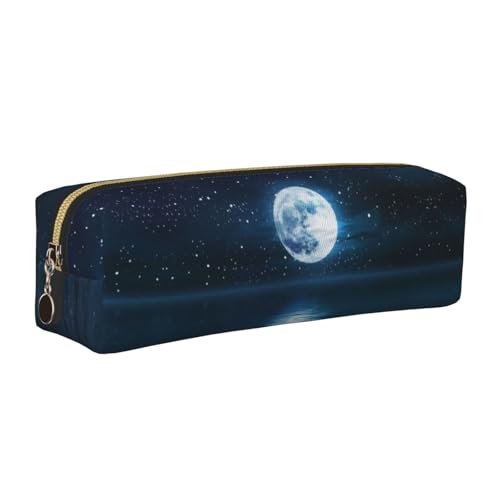 DNBCLEZK Niedliches Leder-Federmäppchen, hochwertiger glatter Reißverschluss, langlebiger Metallabzieher, vollständiger Druck, Designer-Schreibwaren-Organizer für Schule, Büro, gold, Einheitsgröße von DNBCLEZK