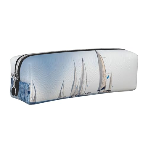 DNBCLEZK Niedliches Leder-Federmäppchen, hochwertiger glatter Reißverschluss, langlebiger Metallabzieher, vollständiger Druck, Designer-Schreibwaren-Organizer für Schule, Büro, silber, Einheitsgröße von DNBCLEZK