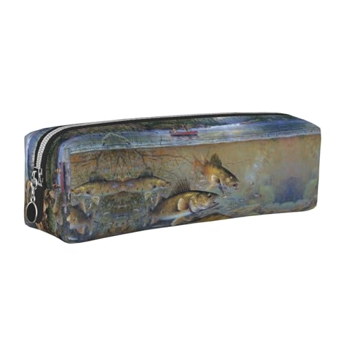 DNBCLEZK Niedliches Leder-Federmäppchen, hochwertiger glatter Reißverschluss, langlebiger Metallabzieher, vollständiger Druck, Designer-Schreibwaren-Organizer für Schule, Büro, silber, Einheitsgröße von DNBCLEZK