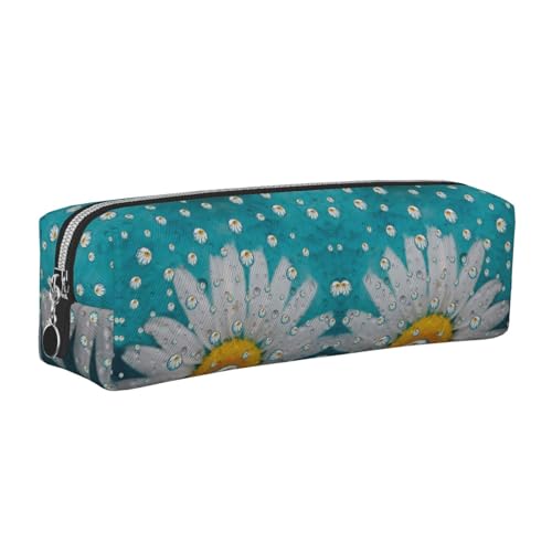 DNBCLEZK Niedliches Leder-Federmäppchen mit Blumen, hochwertiger glatter Reißverschluss, langlebiger Metallabzieher, Designer-Schreibwaren-Organizer für Schule, Büro, silber, Einheitsgröße DNBCLEZK Niedliches Leder-Federmäppchen mit Blumen, hochwertiger glatter Reißverschluss, langlebiger Metallabzieher, Designer-Schreibwaren-Organizer für Schule, Büro, silber, Einheitsgröße von DNBCLEZK