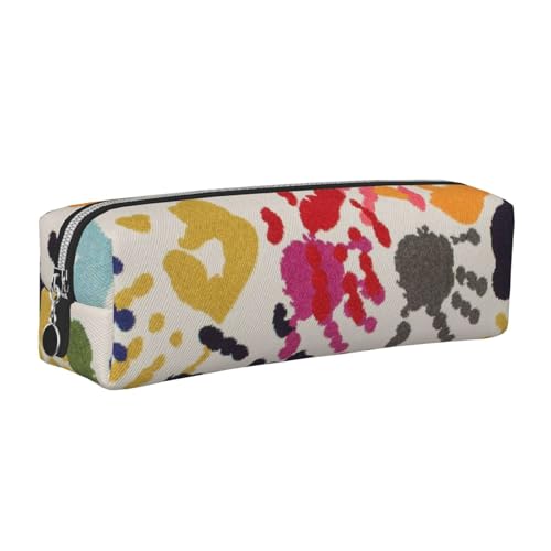 DNBCLEZK Niedliches Leder-Federmäppchen mit Handdruck, hochwertiger glatter Reißverschluss, langlebiger Metallabzieher, Designer-Schreibwaren-Organizer für Schule, Büro, silber, Einheitsgröße von DNBCLEZK