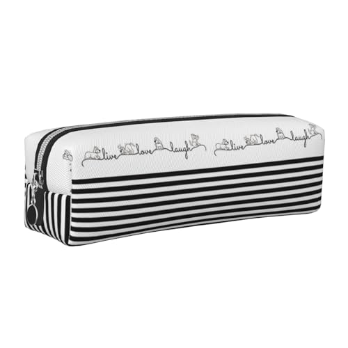 DNBCLEZK Niedliches Leder-Federmäppchen mit Tiermotiv, glatter Reißverschluss, langlebiger Metallabzieher, vollständiger Druck, Designer-Schreibwaren-Organizer für Schule, Büro, silber, Einheitsgröße von DNBCLEZK