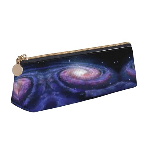 DNBCLEZK Niedliches dreieckiges Federmäppchen aus Leder, hochwertiger glatter Reißverschluss, langlebiger Metallabzieher, Volldruck, Designer-Schreibwaren-Organizer für Schule, Büro von DNBCLEZK