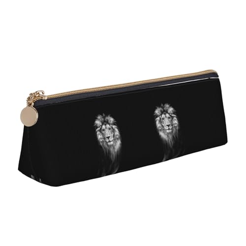 DNBCLEZK Niedliches dreieckiges Federmäppchen aus Leder, hochwertiger glatter Reißverschluss, langlebiger Metallabzieher, vollständiger Druck, Designer-Schreibwaren-Organizer für Schule, Büro von DNBCLEZK