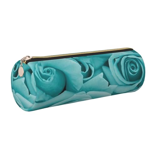 DNBCLEZK Niedliches rundes Leder-Federmäppchen, hochwertiger glatter Reißverschluss, langlebiger Metallabzieher, Designer-Schreibwaren-Organizer für Schule, Büro, gold, Einheitsgröße von DNBCLEZK