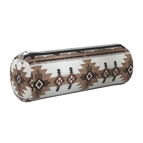 DNBCLEZK Niedliches rundes Leder-Federmäppchen, hochwertiger glatter Reißverschluss, langlebiger Metallabzieher, vollständiger Druck, Designer-Schreibwaren-Organizer für Schule, Büro, silber von DNBCLEZK