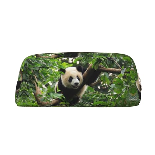 DNBCLEZK Pandabaum süßes Leder-Federmäppchen für Mädchen und Jungen, bedrucktes personalisiertes Federmäppchen, Schreibwaren-Aufbewahrungstaschen, gold, Einheitsgröße, Taschen-Organizer von DNBCLEZK