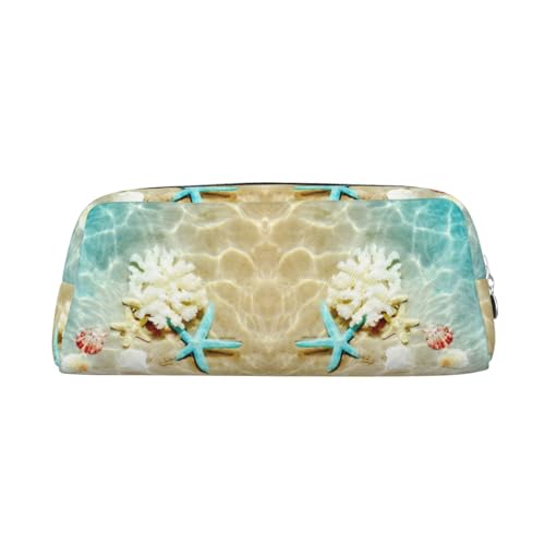 DNBCLEZK Personalisierbares Leder-Federmäppchen mit Reißverschluss, Volldruck-Design, Schule und Büro, Schreibwaren-Halter (personalisiertes Muster), silber, Einheitsgröße von DNBCLEZK