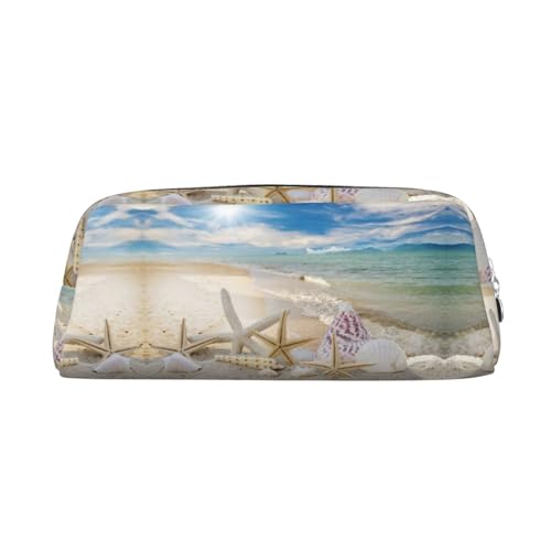 DNBCLEZK Personalisierbares Leder-Federmäppchen mit Reißverschluss, Volldruck-Design, Schule und Büro, Schreibwaren-Halter (personalisiertes Muster), silber, Einheitsgröße von DNBCLEZK