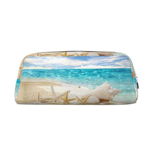 DNBCLEZK Personalisierbares Leder-Federmäppchen mit Reißverschluss, Volldruck-Design, Schule und Büro, Schreibwaren-Halter (personalisiertes Muster), silber, Einheitsgröße von DNBCLEZK