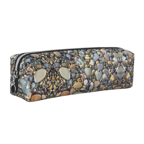 DNBCLEZK Pretty Stones Federmäppchen, niedliches Leder-Federmäppchen, hochwertiger glatter Reißverschluss, langlebiger Metallabzieher, vollständiger Druck, Designer-Schreibwaren-Organizer für Schule von DNBCLEZK