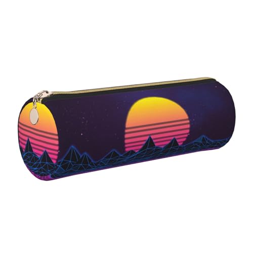 DNBCLEZK Retrowave Pictures Federmäppchen aus Leder, niedlich, rund, hochwertiger glatter Reißverschluss, langlebiger Metallabzieher, vollständiger Druck, Designer-Schreibwaren-Organizer für Schule DNBCLEZK Retrowave Pictures Federmäppchen aus Leder, niedlich, rund, hochwertiger glatter Reißverschluss, langlebiger Metallabzieher, vollständiger Druck, Designer-Schreibwaren-Organizer für Schule von DNBCLEZK