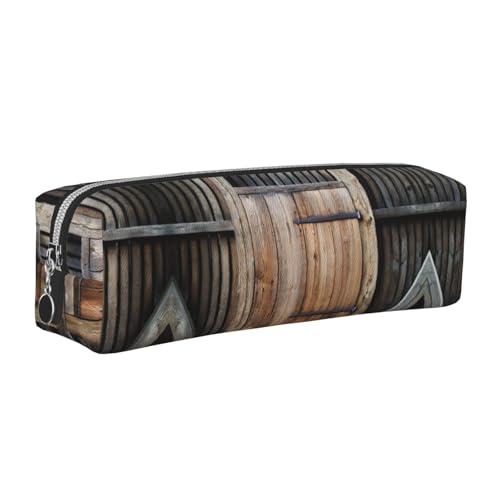 DNBCLEZK Rustikales Federmäppchen aus Leder, niedliches Leder-Federmäppchen, hochwertiger glatter Reißverschluss, langlebiger Metallabzieher, vollständiger Druck, Designer-Schreibwaren-Organizer für von DNBCLEZK