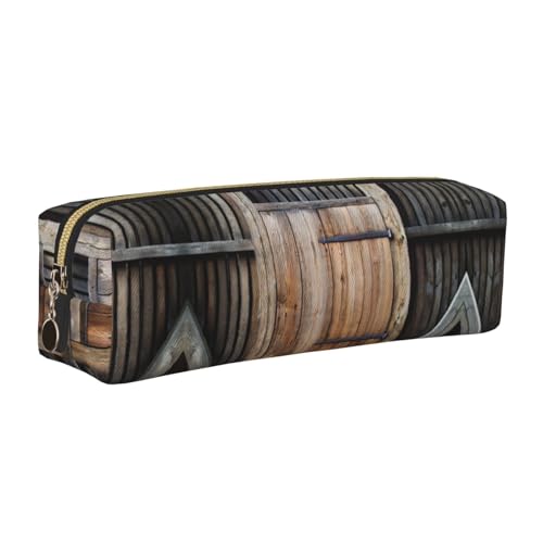 DNBCLEZK Rustikales Federmäppchen aus Leder, niedliches Leder-Federmäppchen, hochwertiger glatter Reißverschluss, langlebiger Metallabzieher, vollständiger Druck, Designer-Schreibwaren-Organizer für von DNBCLEZK