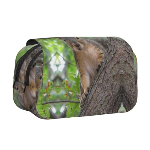 DNBCLEZK Squirrel in The Tree Doppelschichtiges Flip-Top-Federmäppchen, großes Fassungsvermögen, Organizer für 50 Stifte, strapazierfähiges Polyester, Schreibwaren-Halter für Schule, Kunstreisen DNBCLEZK Squirrel in The Tree Doppelschichtiges Flip-Top-Federmäppchen, großes Fassungsvermögen, Organizer für 50 Stifte, strapazierfähiges Polyester, Schreibwaren-Halter für Schule, Kunstreisen von DNBCLEZK