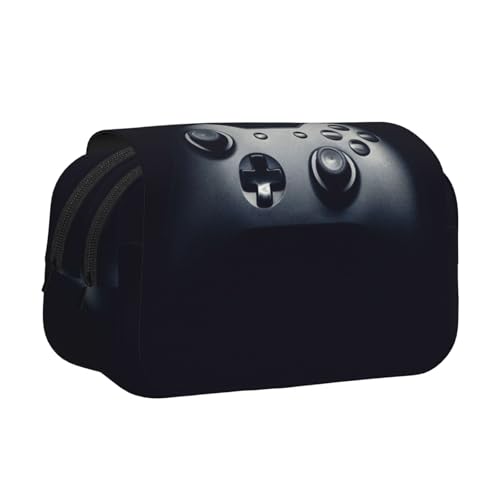 Federmäppchen mit Gaming-Controller-Muster, doppellagig, Flip-Top-Federmäppchen, großes Fassungsvermögen, Organizer für 50 Stifte, strapazierfähiges Polyester, Schreibwaren-Halter für Schule von DNBCLEZK