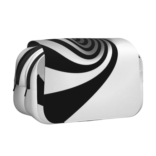 Federmäppchen mit abstraktem Kreis, doppelschichtig, Flip-Top, großes Fassungsvermögen, Organizer für 50 Stifte, strapazierfähiges Polyester, Schreibwaren-Halter für Schule, Kunstreisen (Allover-Druck von DNBCLEZK