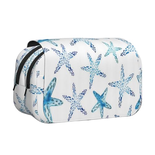 Niedliches doppelschichtiges Flip-Top-Federmäppchen, großes Fassungsvermögen, Organizer für 50 Stifte, strapazierfähiges Polyester, Schreibwaren-Halter für Schule, Kunstreisen (Allover-Druck) von DNBCLEZK