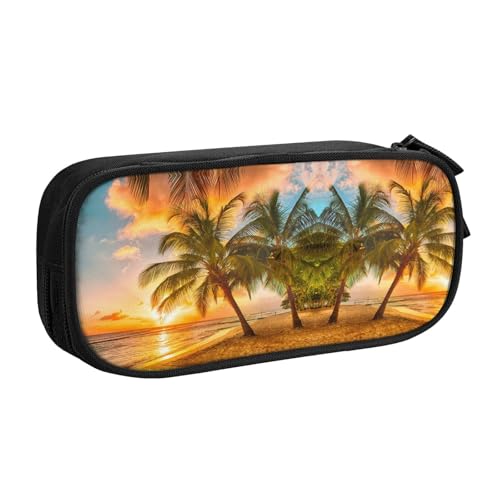 Wunderschönes Federmäppchen mit großem Fassungsvermögen, doppellagig, personalisierbar, Volldruck, Polyestergewebe, Organizer, Schule, Büro, Reise-Make-up-Tasche, Schwarz , Einheitsgröße von DNBCLEZK