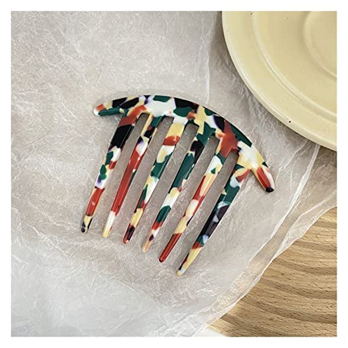 6 Teeth Plate Hair Comb Comb Hairpin Headwear Jewelry Ponytail Fork Comb Hair Clips Girls Gifts (Color : 7) von DNCG