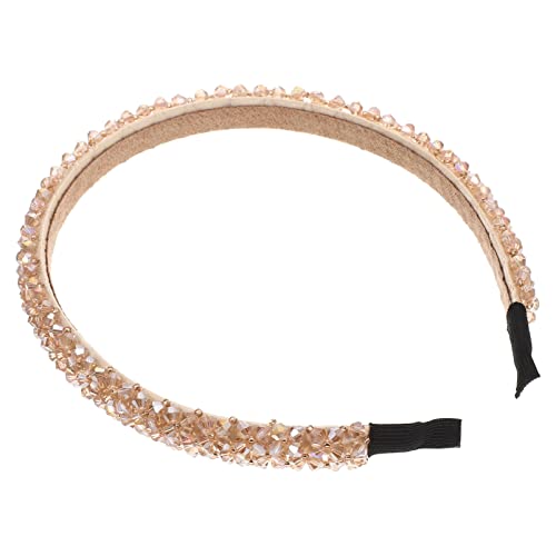 Damen-Haarschmuck, Strass-Dekor, Perlen-Braut-Stirnband, Haarreifen, glänzendes Strass-Haarband, Mädchen-Kopfschmuck, Braut-Haar-Accessoire, Schwarz, Vintage-Dekor (Color : As Shown) von DNCG