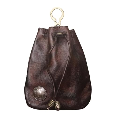 Geldbörse aus Rindsleder, Autoschlüsseletui, Geldbörse mit Kordel aus echtem Leder, Münz-Organizer, Wechseltasche, kleine Tasche für Männer und Frauen, , Consulte la descripción, Siehe von DNCG