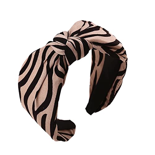 Haarnadel-Frauen-Druck-Stirnband, elastisches Kopfwickel-Haarband, Bandana-Stirnband, elastische Sport-Stirnbänder (Color : Brown, Size : One Size) von DNCG