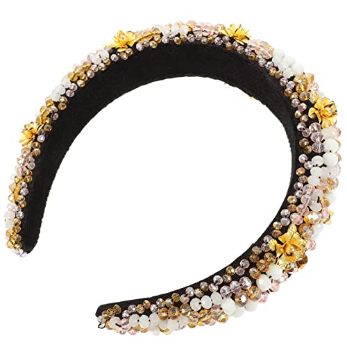 Mädchen-Stirnbänder, Damen-Stirnbänder, gepolstertes Strass-Stirnband, Barock-Stil, mit Juwelen besetzter, breiter Haarreifen, glitzernd, for Mädchen und Frauen, Haarschmuck, Mädchen-Stirnbänder, Dame von DNCG