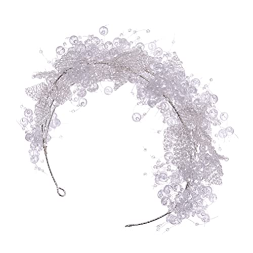 Mädchen Stirnband Hochzeit Perlen Stirnband Hochzeit Braut Haarband Transparent Perlen Stirnband Dekorative Braut Stirnband Haar Styling Zubehör Blumen Haarschmuck von DNCG