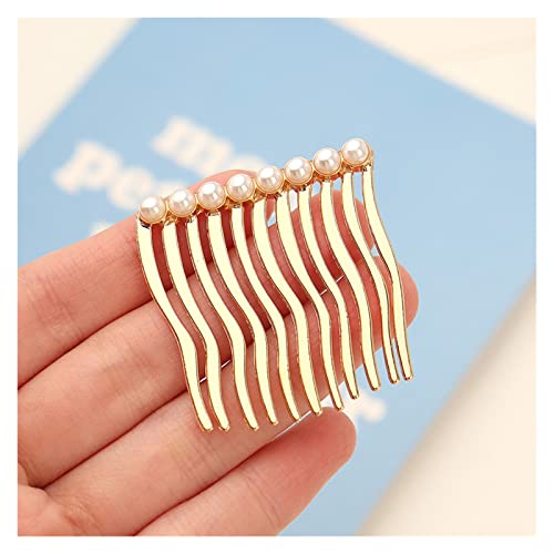 Metal Seamless Hair Clips Side Bangs Hair Comb Barrette Makeup Washing Face Accessories Women Girls Bridal Styling Hairpin (Color : D) von DNCG