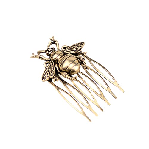 Ponytail Holder Bee Retro Hairpin Comb Hair Clip Retro Alloy Women Girls Hair Accessories Ancient Style Hair Comb for Hairstyle (Color : Gold) von DNCG