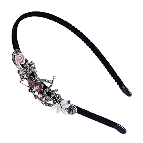 Stirnband Blume Wald Geschenke Braut Haar Mode Geburtstag Zubehör Kopf dekorative Reifen Party Stil Haarband Perlen Diamant Kopfbedeckung ein Wrap Kristall Band rote Blumen Hochzeit Reifen mit (Farbe von DNCG