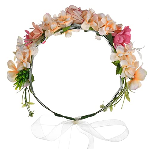 Verstellbare Blumenkrone, floraler Kopfschmuck, Blumenkrone, Hochzeit, Festivals, Foto-Requisiten, glitzernde Haarspangen for Kinder von DNCG