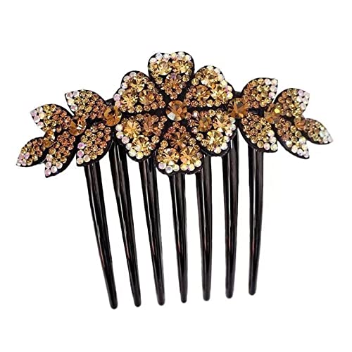 Vintage Flower Crystal Hairclips Hair Maker Hair Combs Shiny Hairpins for Women Hair Accessories Gift (Color : H) von DNCG